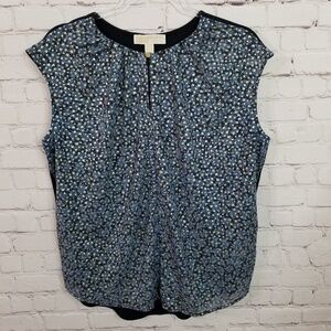 Michael Kors short sleeve blue & gold blouse